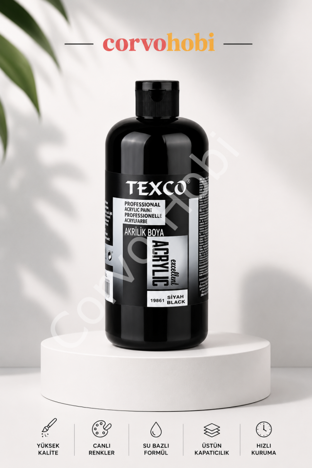 TEXCO AKRİLİK BOYA 1.5 KG SİYAH