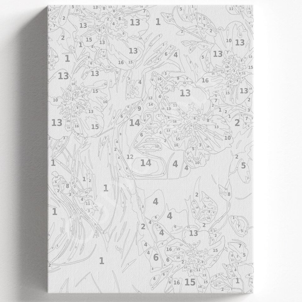 BEYAZ ÇİÇEKLER SİYAH KADIN