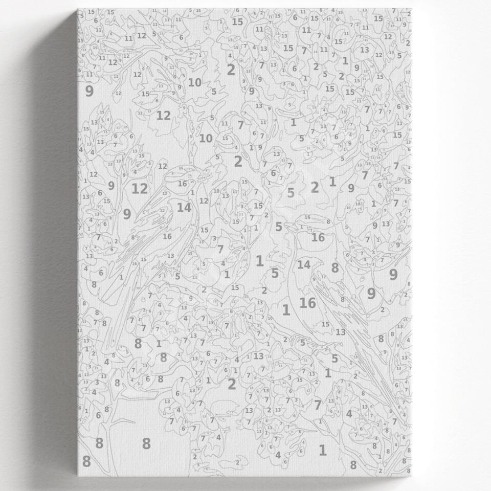 AĞAÇTA KUŞLAR Sayılarla boyama seti