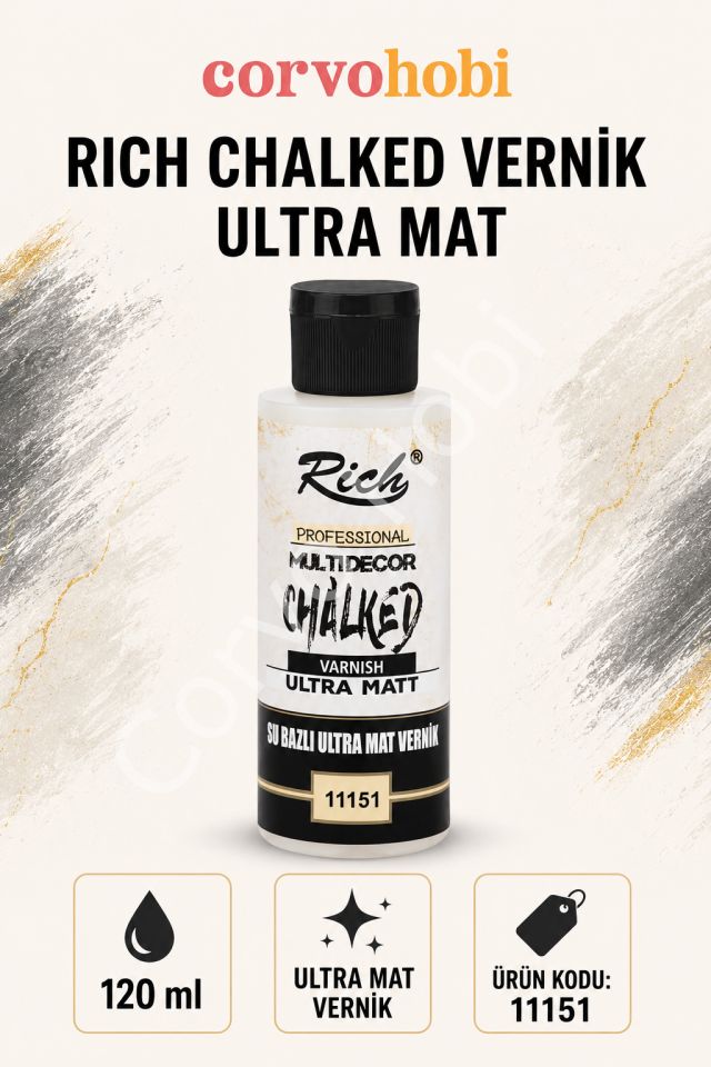 RİCH CHALKED 120 CC SU BAZLI ULTRA MAT VERNİK