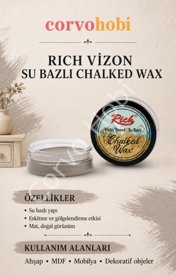 RİCH 50 ML SU BAZLI CHALKED WAX VİZON