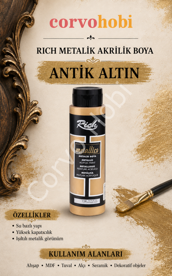 RİCH 500 CC METALİK ANTİK ALTIN