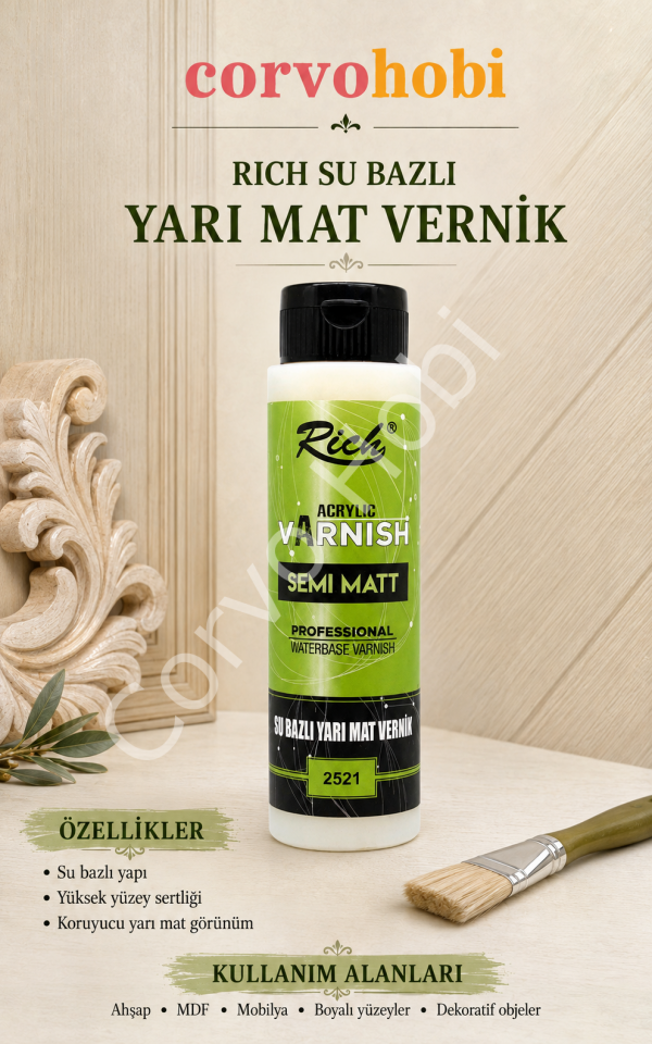 RİCH 500 CC SU BAZLI YARI MAT VERNİK
