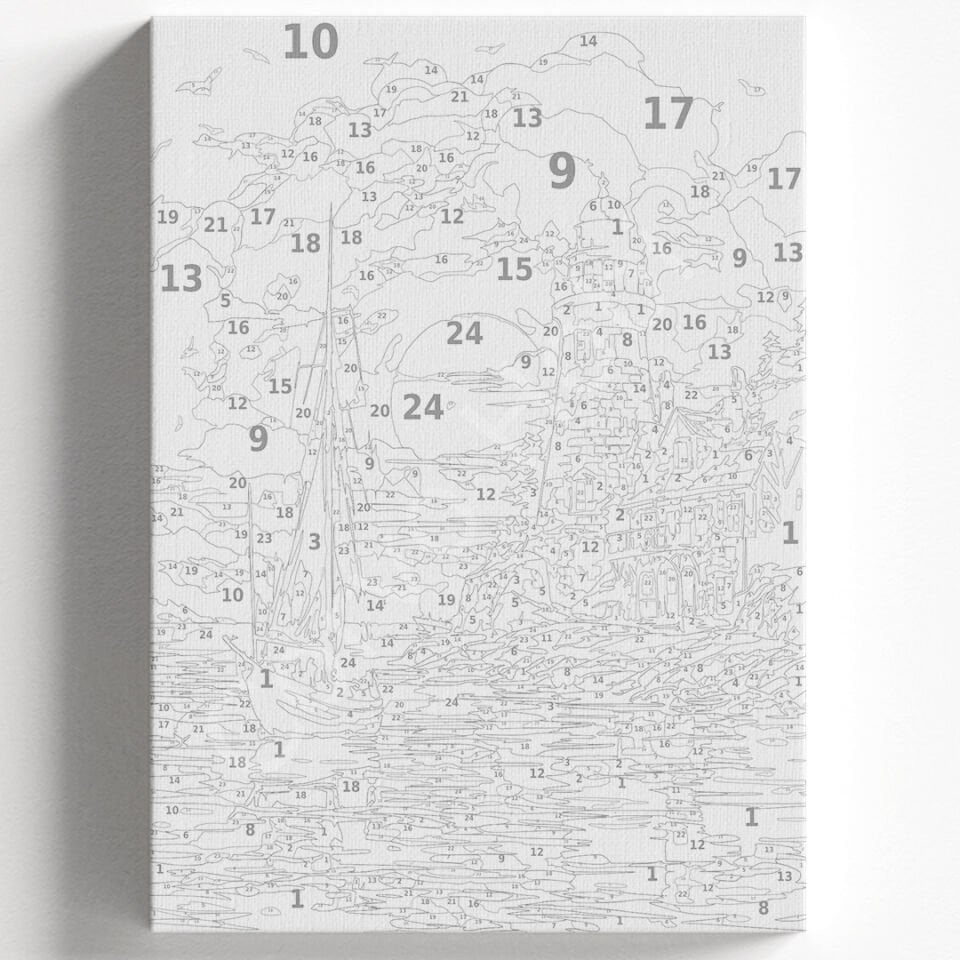 DENİZ FENERİ TEKNE Saylarla boyama seti