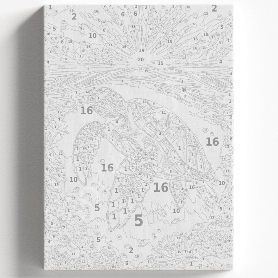 DENİZ KAPLUMBAĞA - Sayılarla boyama seti