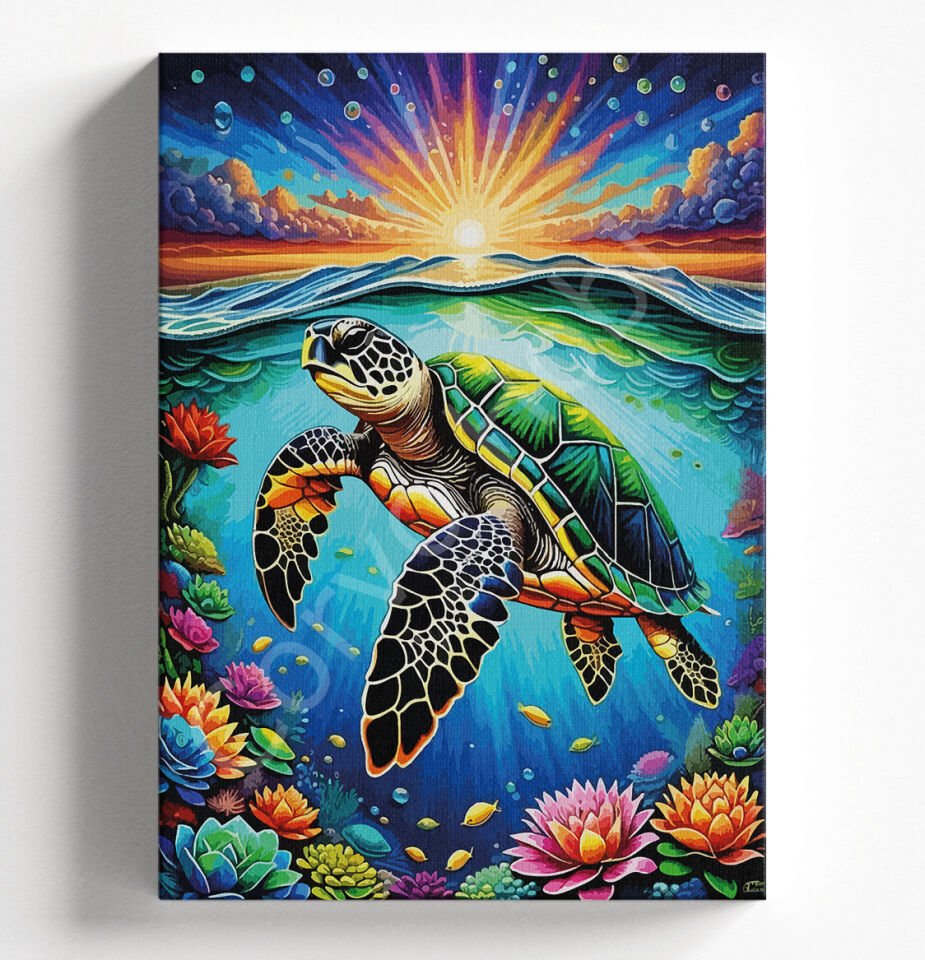 DENİZ KAPLUMBAĞA - Sayılarla boyama seti