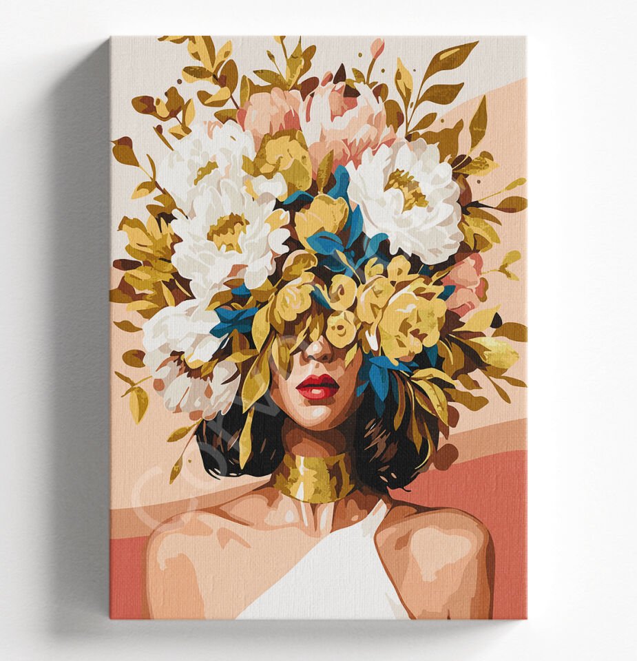 GOLD ÇİÇEK KADIN - Sayılarla boyama seti