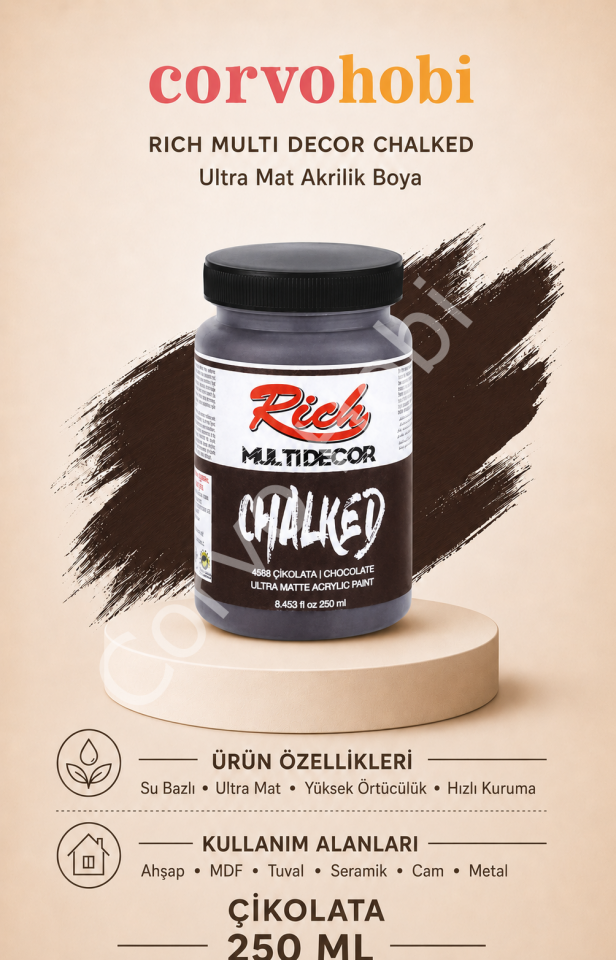 RİCH MULTİ DECOR CHALKED AKRİLİK 250 CC ÇİKOLATA