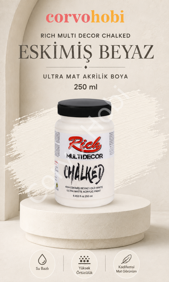 RİCH MULTİ DECOR CHALKED AKRİLİK 250 CC ESKİMİŞ BEYAZ