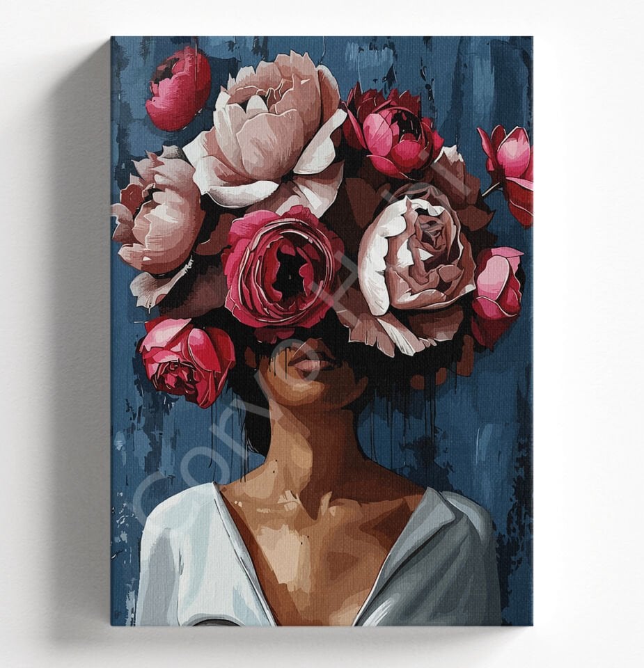 GÜL AÇAN KADIN Sayılarla boyama hobi seti