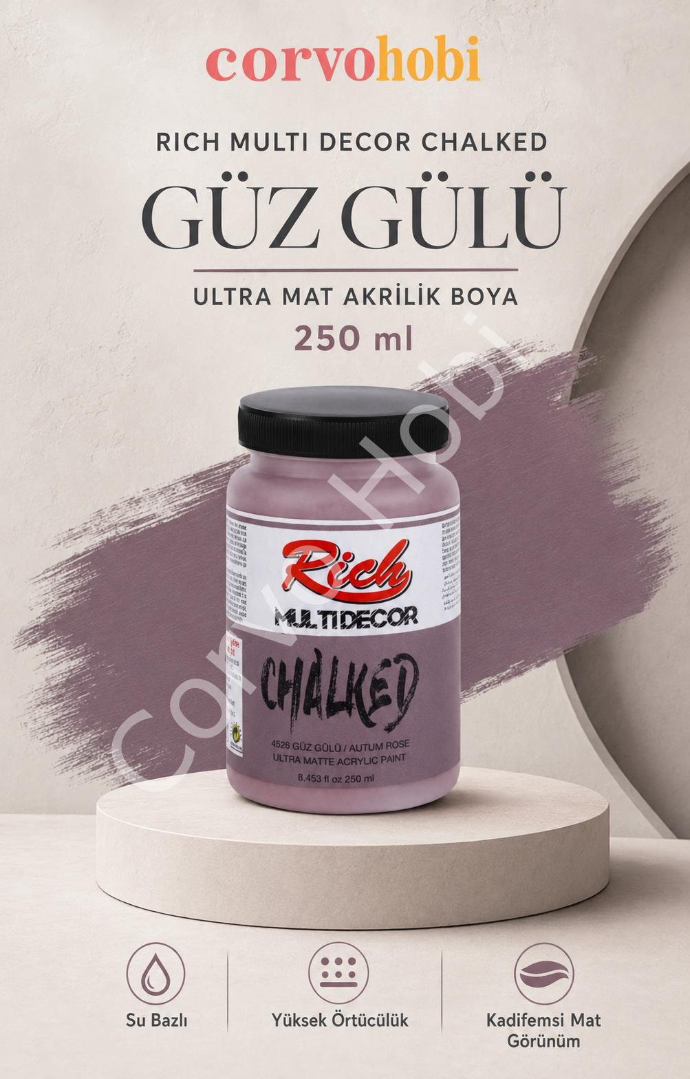 RİCH MULTİ DECOR CHALKED AKRİLİK 250 CC GÜZ GÜLÜ