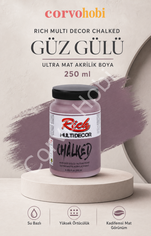RİCH MULTİ DECOR CHALKED AKRİLİK 250 CC GÜZ GÜLÜ