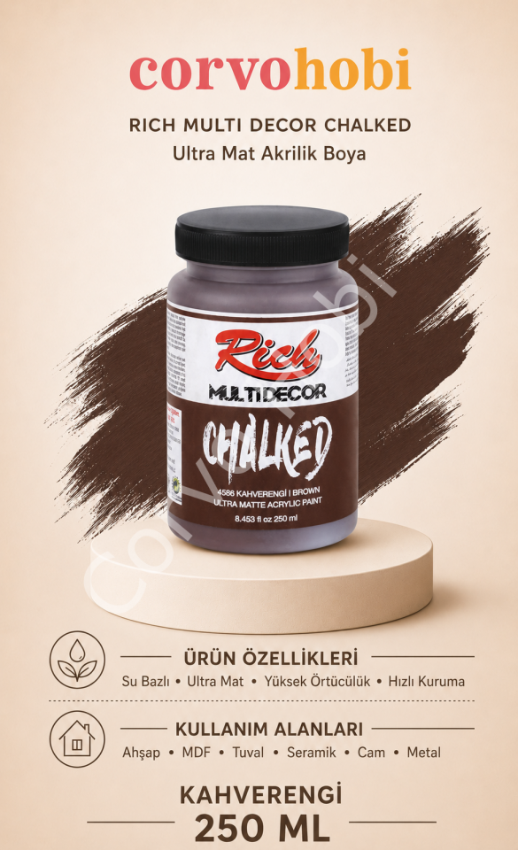 RİCH MULTİ DECOR CHALKED AKRİLİK 250 CC KAHVERENGİ