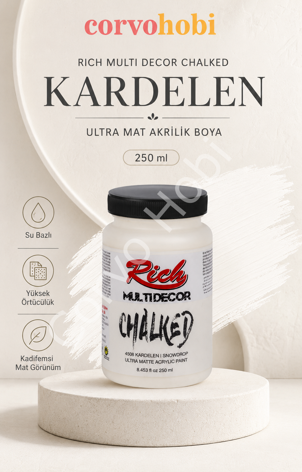 RİCH MULTİ DECOR CHALKED AKRİLİK 250 CC KARDELEN