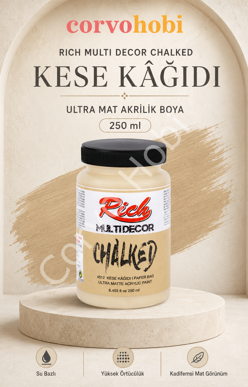 RİCH MULTİ DECOR CHALKED AKRİLİK 250 CC KESE KAĞIDI