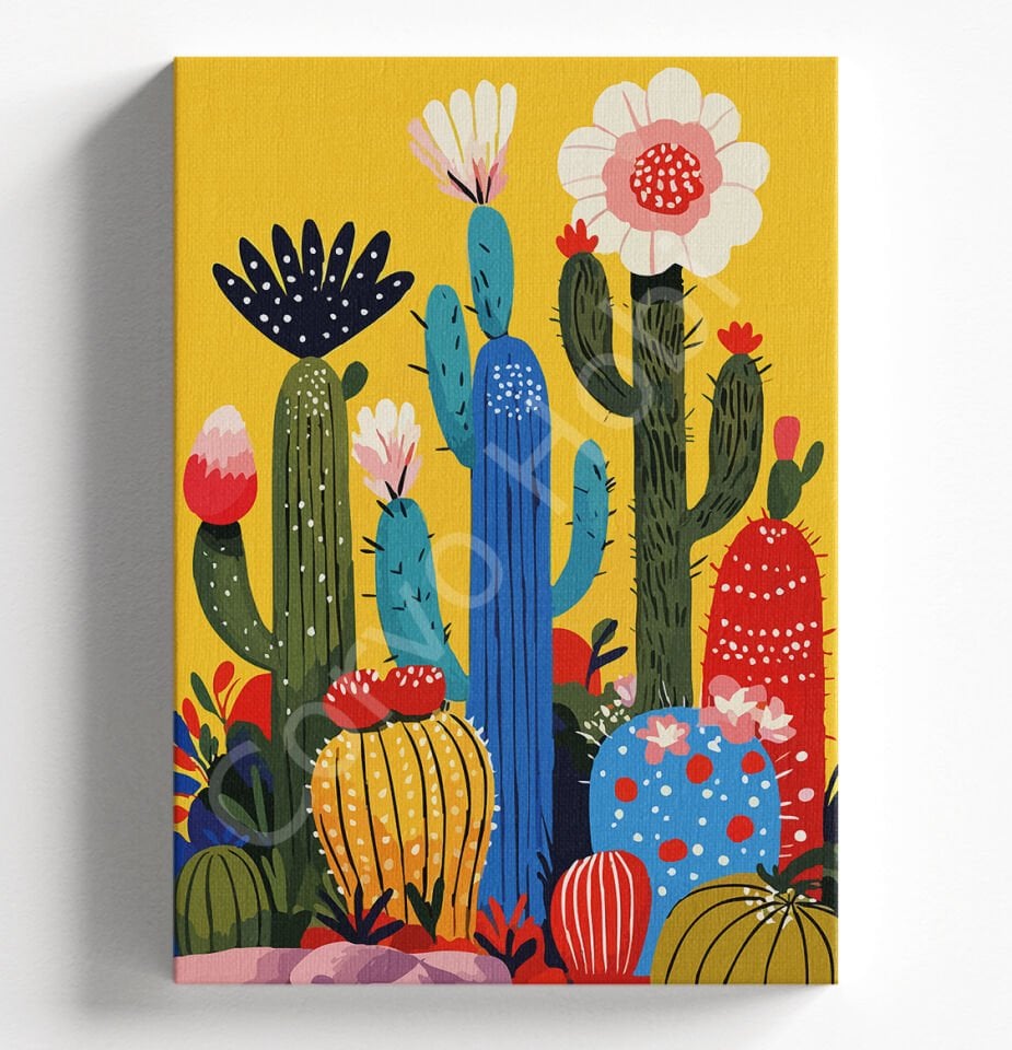 KAKTÜSLER - SAYILARLA BOYAMA HOBİ SETİ