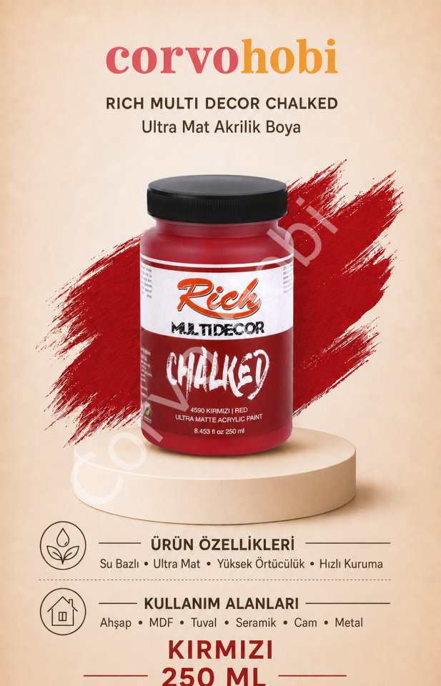 RİCH MULTİ DECOR CHALKED AKRİLİK 250 CC KIRMIZI