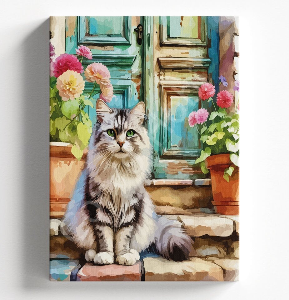 KAPI ÖNÜ KEDİ - SAYILARLA BOYAMA SETİ