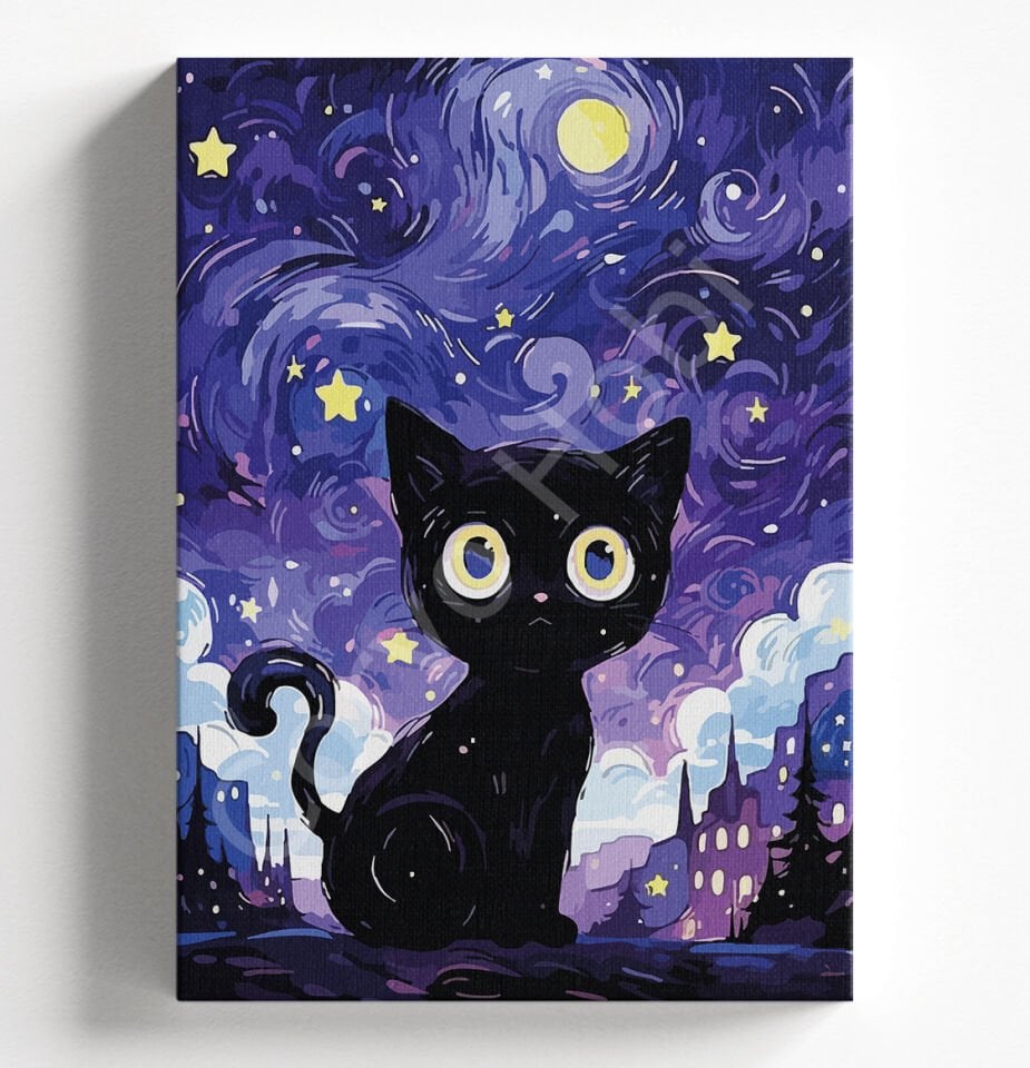 KARA KEDİ - SAYILARLA BOYAMA HOBİ SETİ