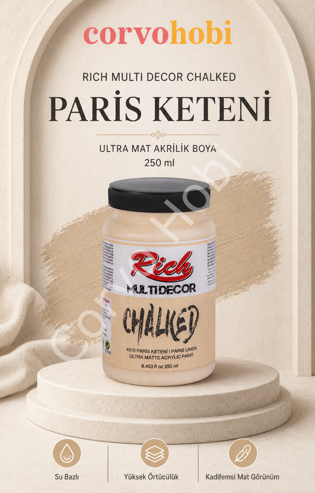 RİCH MULTİ DECOR CHALKED AKRİLİK 250 CC PARİS KETENİ