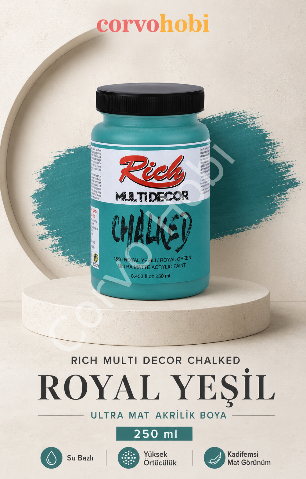 RİCH MULTİ DECOR CHALKED AKRİLİK 250 CC ROYAL YEŞİL