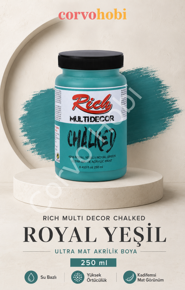 RİCH MULTİ DECOR CHALKED AKRİLİK 250 CC ROYAL YEŞİL