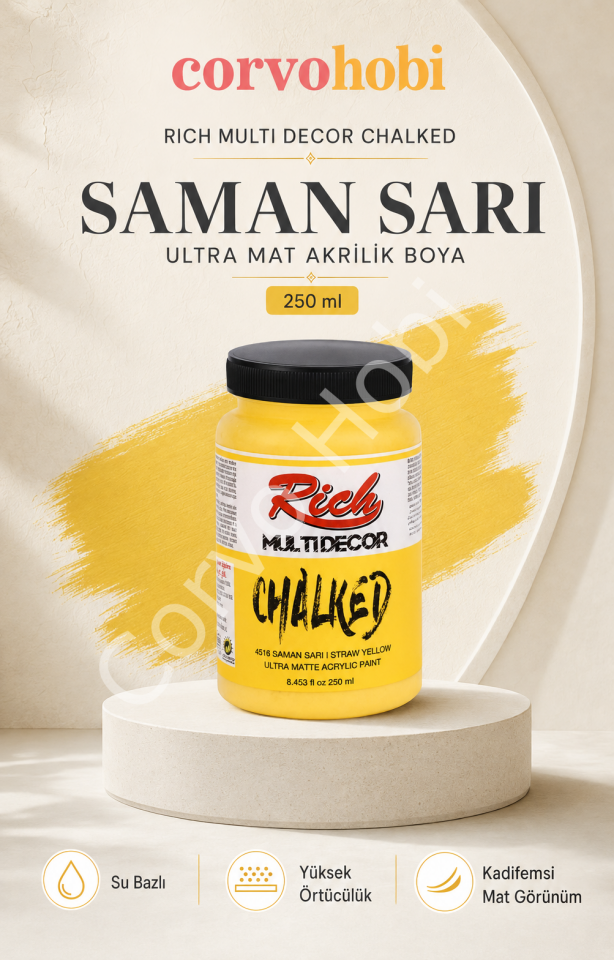 RİCH MULTİ DECOR CHALKED AKRİLİK 250 CC SAMAN SARI