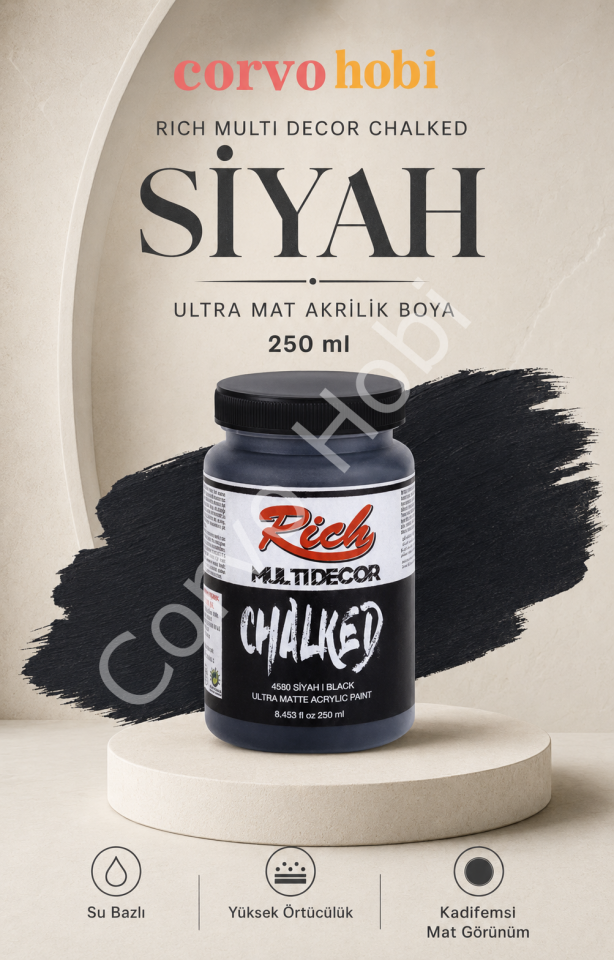 RİCH MULTİ DECOR CHALKED AKRİLİK 250 CC SİYAH