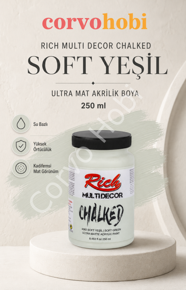 RİCH MULTİ DECOR CHALKED AKRİLİK 250 CC SOFT YEŞİL