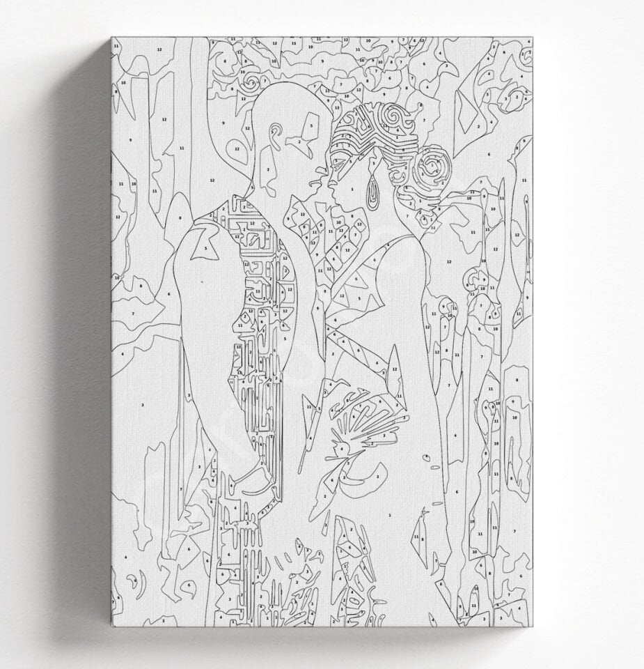 AFRİKALI SEVGİLİLER SAYILARLA BOYAMA SETİ