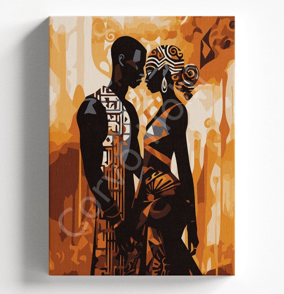 AFRİKALI SEVGİLİLER SAYILARLA BOYAMA SETİ