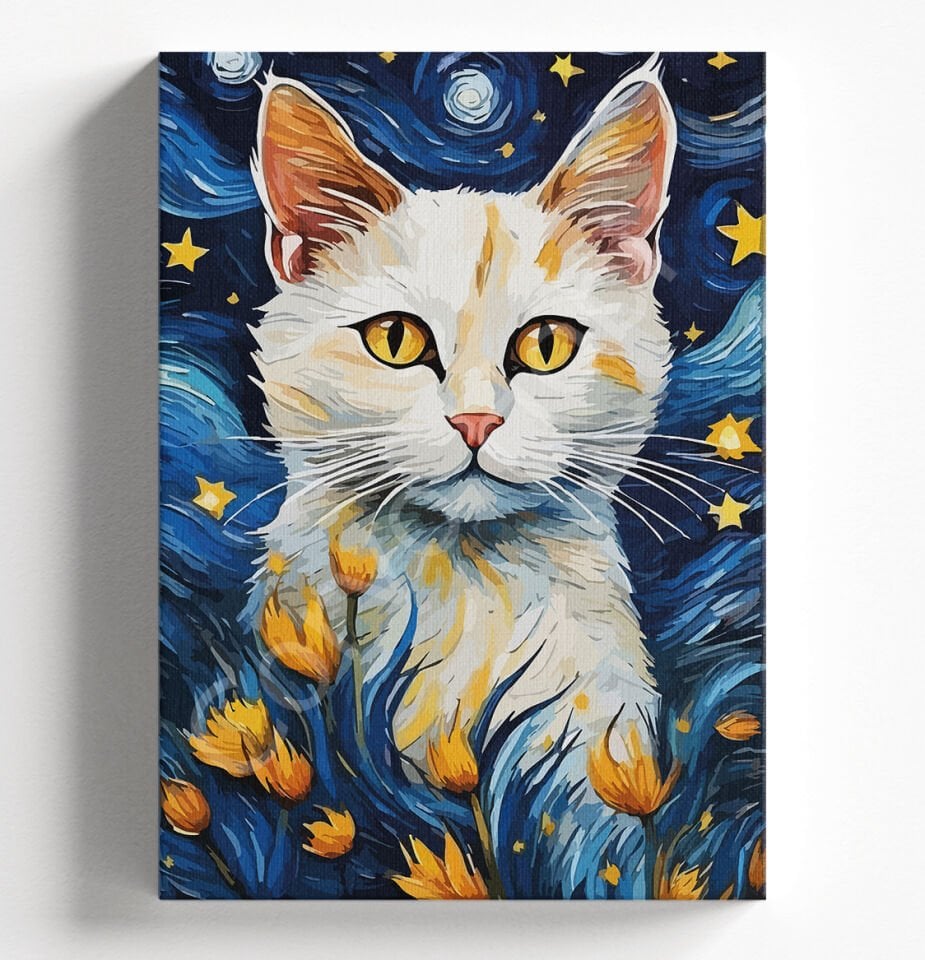 LALELER VE KEDİ - SAYILARLA BOYAMA HOBİ SETİ