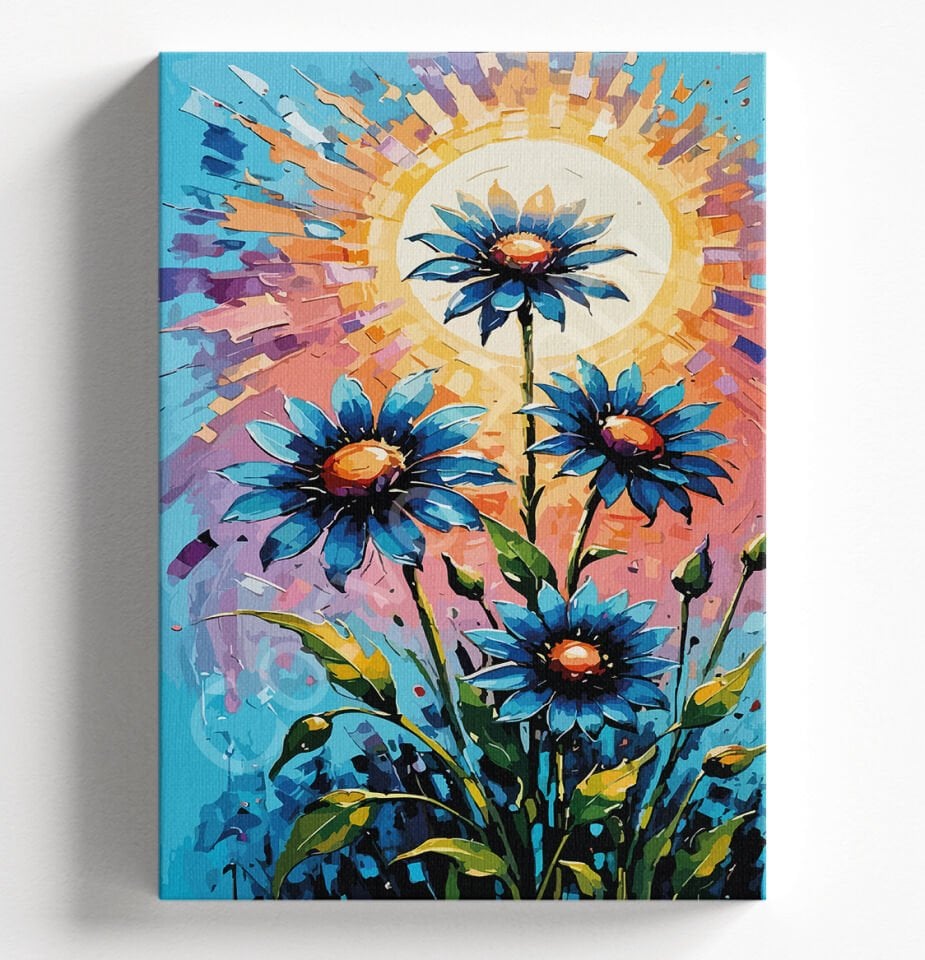 MAVİ PAPATYALAR - SAYILARLA BOYAMA HOBİ SETİ