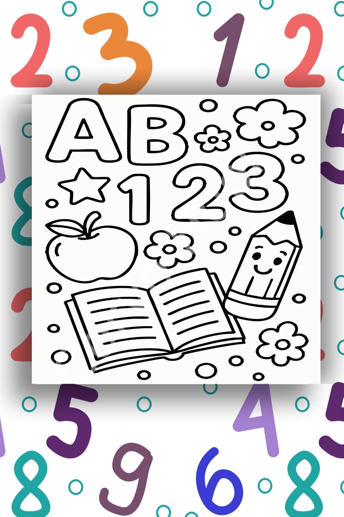 Çocuk Tuval Boyama Seti 20x20 cm – 6 Renk Boya + Fırça ABC123