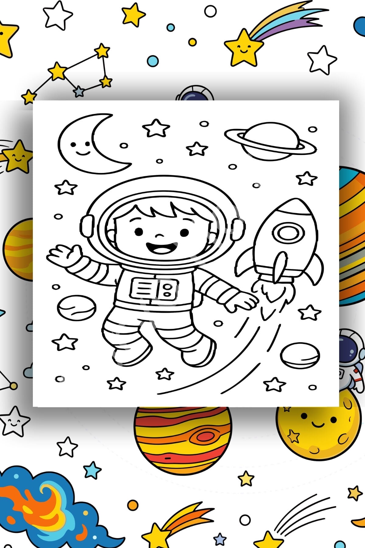 Çocuk Tuval Boyama Seti 20x20 cm – 6 Renk Boya + Fırça ASTRONOT