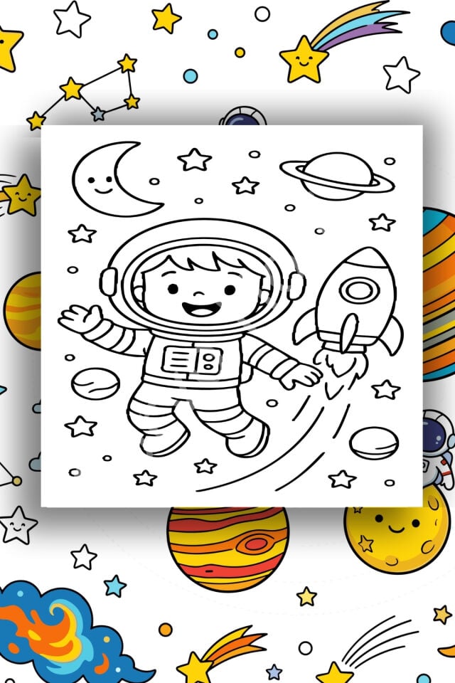 Çocuk Tuval Boyama Seti 20x20 cm – 6 Renk Boya + Fırça ASTRONOT