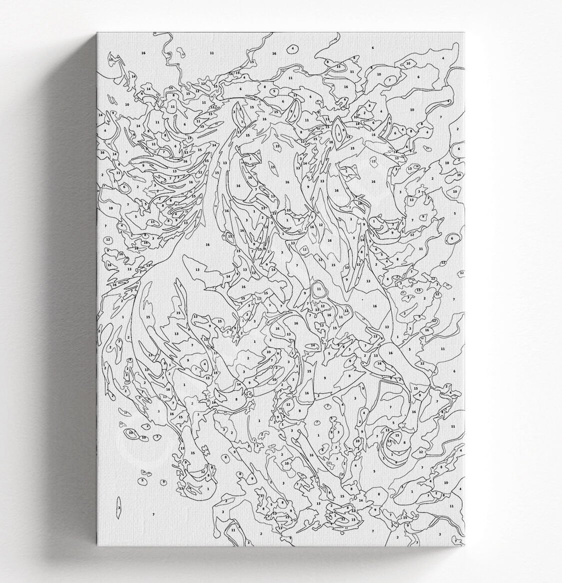 BEYAZ RENKLİ ATLAR SAYILARLA BOYAMA SETİ