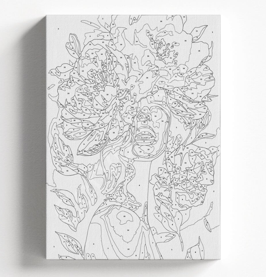 ÇİÇEK AÇAN KADIN 2 SAYILARLA BOYAMA HOBİ SETİ