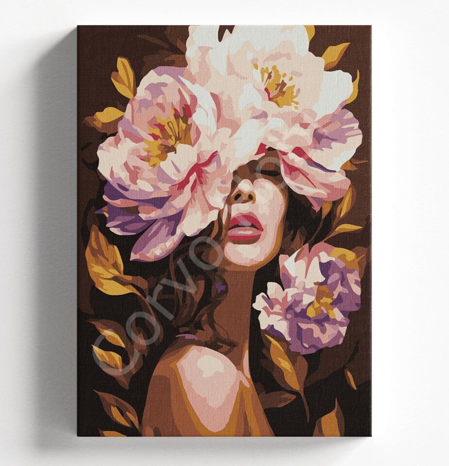 ÇİÇEK AÇAN KADIN 2 SAYILARLA BOYAMA HOBİ SETİ