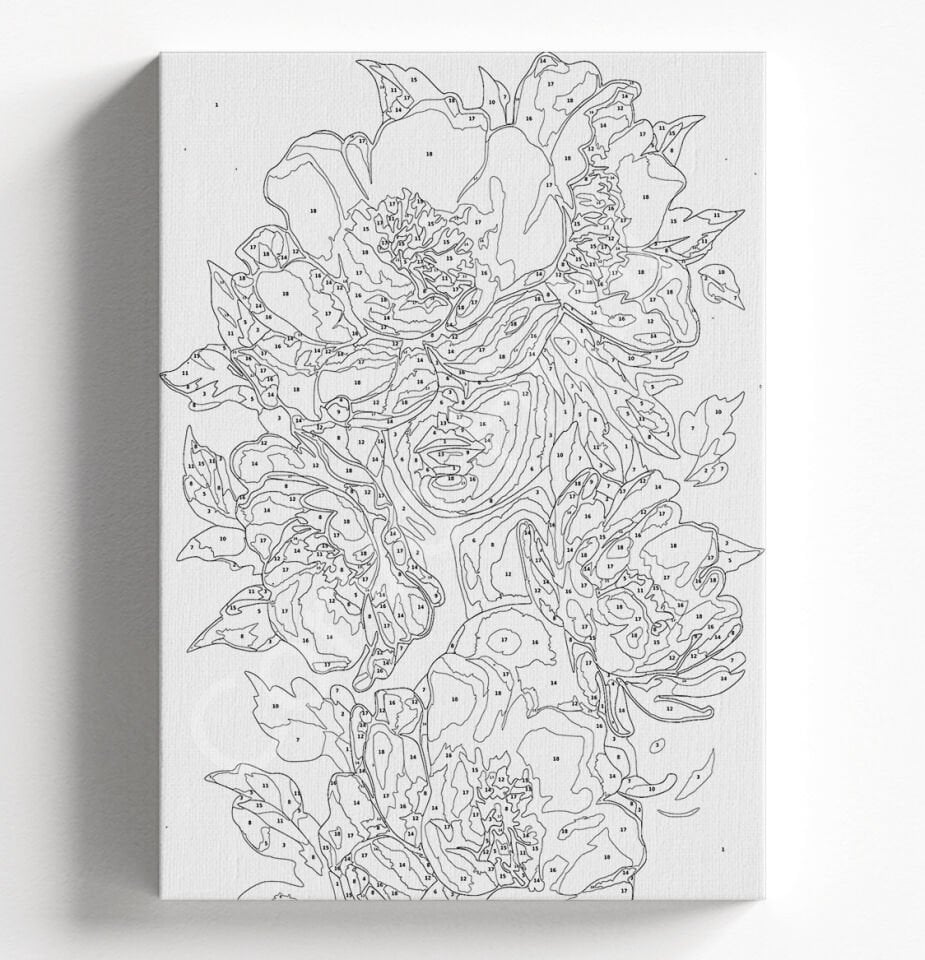 ÇİÇEK AÇAN KADIN 1 SAYILARLA BOYAMA HOBİ SETİ