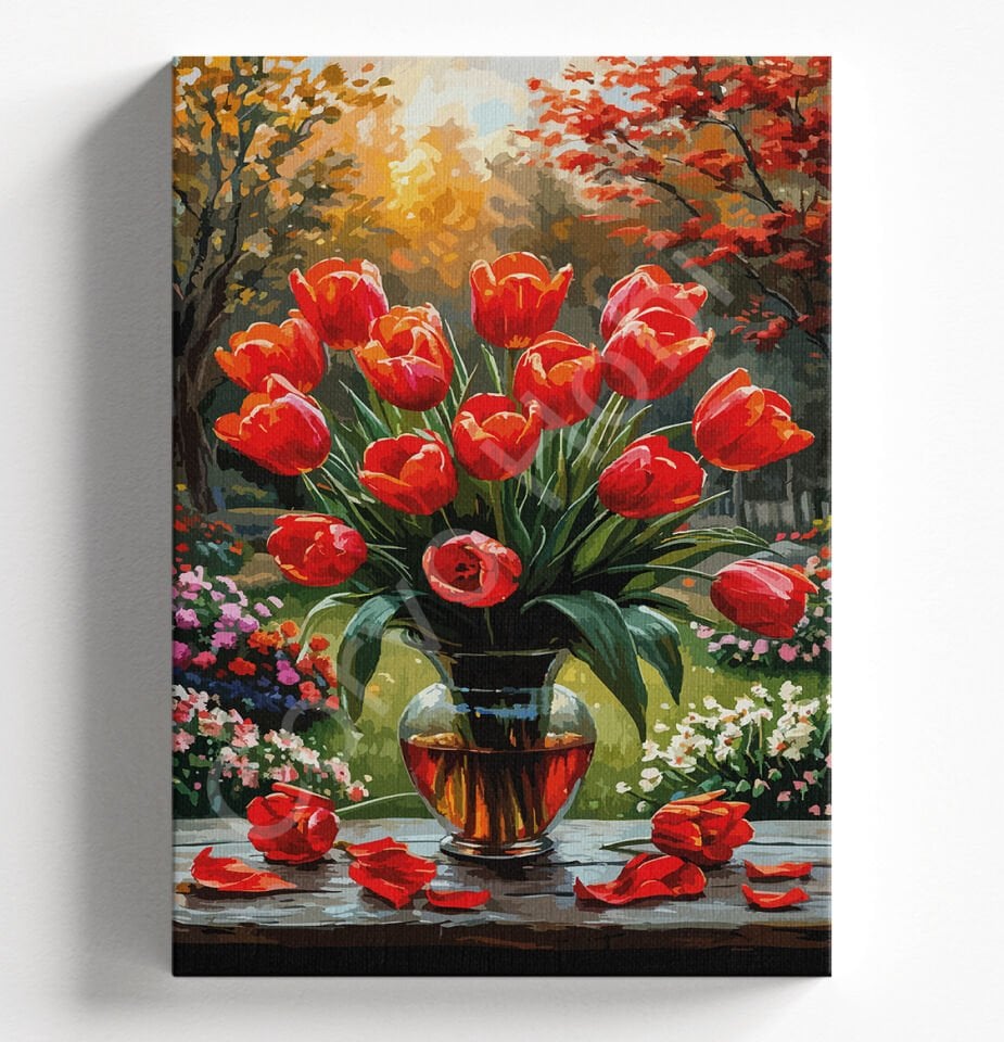 KIRMIZI LALELER - SAYILARLA BOYAMA SETİ