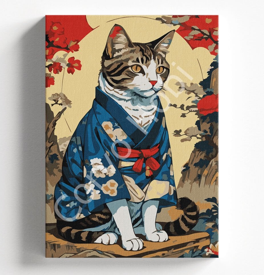 JAPON KEDİ SAYILARLA BOYAMA HOBİ SETİ