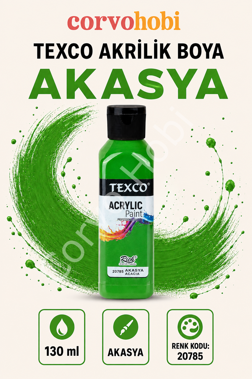 TEXCO AKRİLİK BOYA 130 ML - AKASYA