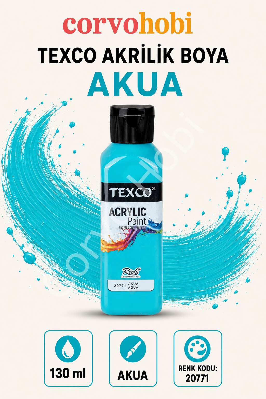 TEXCO AKRİLİK BOYA 130 ML - AKUA