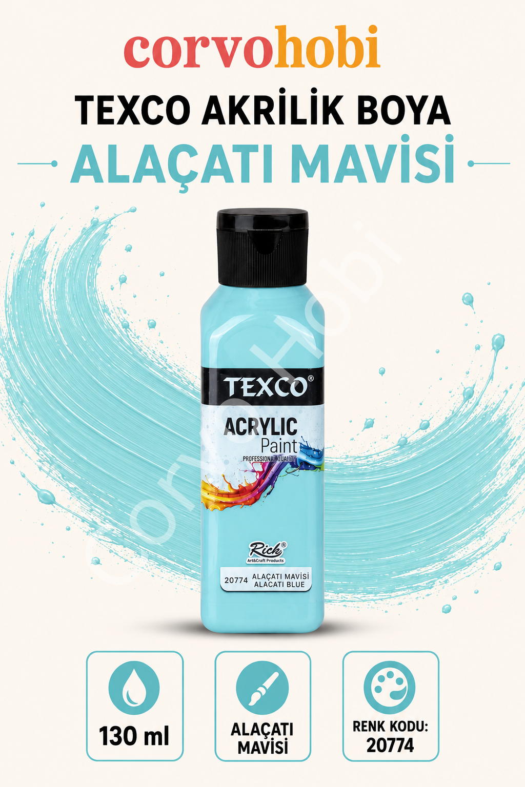 TEXCO AKRİLİK BOYA 130 ML - ALAÇATI MAVİSİ