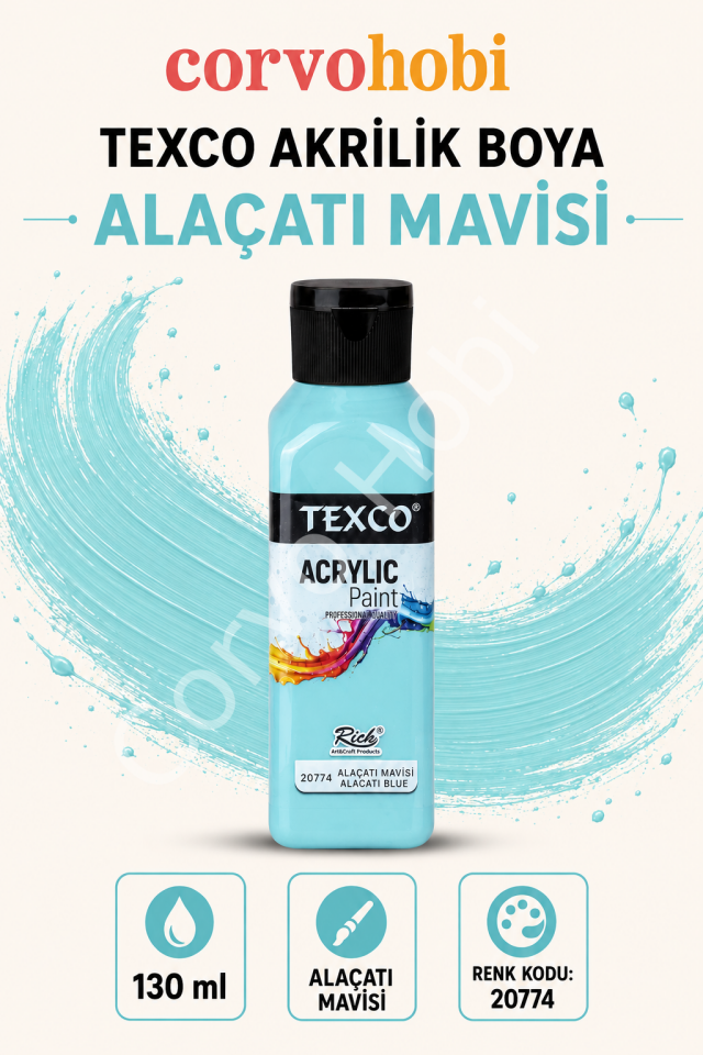 TEXCO AKRİLİK BOYA 130 ML - ALAÇATI MAVİSİ