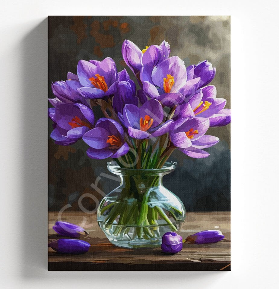 MOR VAZO ÇİÇEKLER -SAYILARLA BOYAMA SETİ