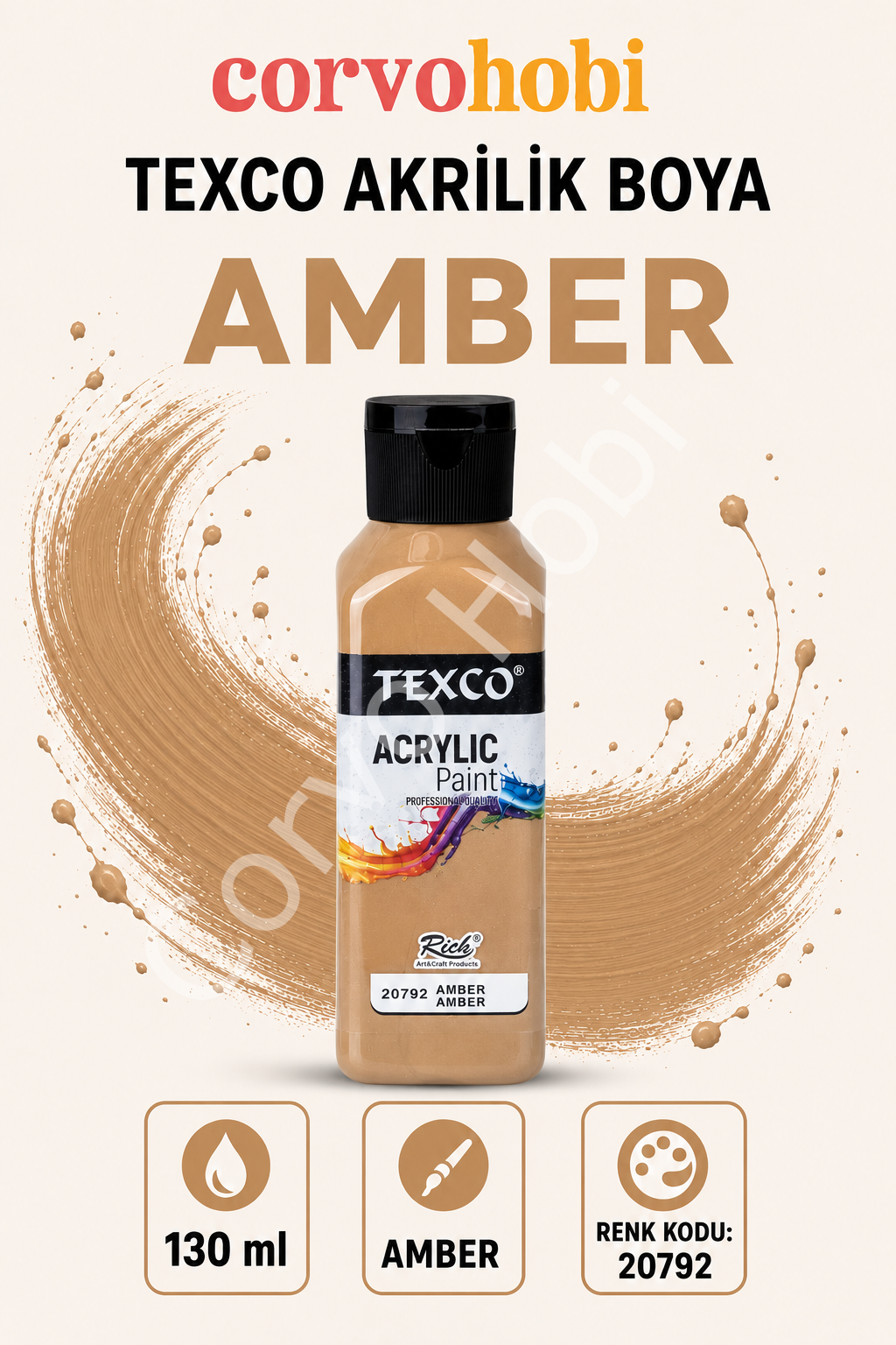 TEXCO AKRİLİK BOYA 130 ML - AMBER