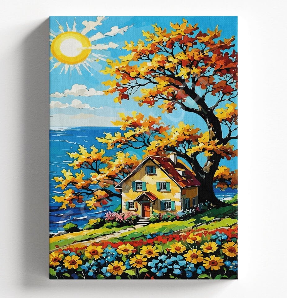 GÜNEŞ VE EV - SAYILARLA BOYAMA SETİ