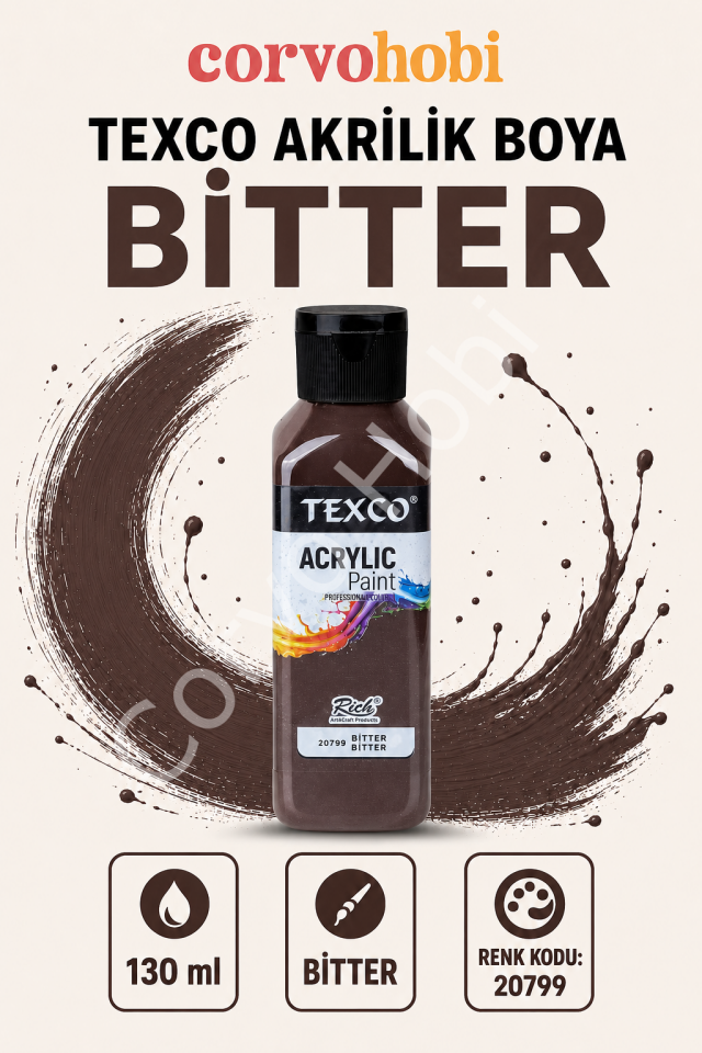 TEXCO AKRİLİK BOYA 130 ML - BİTTER